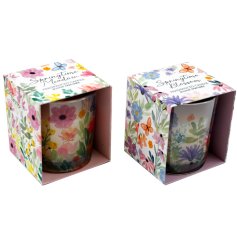 Illuminate your room with the fresh glow of our Springtime Box Candle.