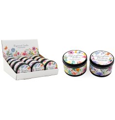 Brighten your space with this Springtime Tin Candle