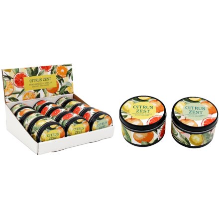 7.5cm  Citrus Tin Candle, 2/A