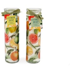 Brighten your room with the stylish 20cm Citrus Tube Candle.