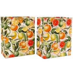 Add a pop of citrus cheer to any present with this vibrant gift bag.