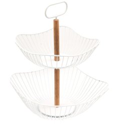 A stylish metal storage basket with a sleek design.