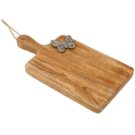 30cm Wooden Tray W/butterfly