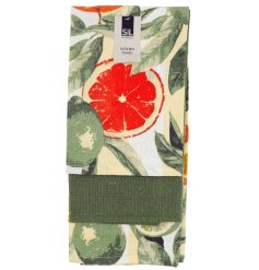 Add color to your kitchen with this lively set of three Citrus-themed Tea Towels.