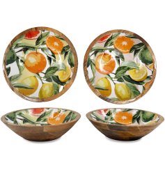 Brighten your kitchen with this 30cm Citrus Enamelled Bowl