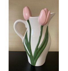Enhance your space with this elegant 25cm 3D Tulip Jug Vase.