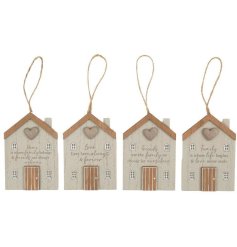 Add a charming touch to your home with this 8x12cm wooden house plaque
