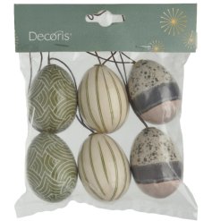 a charming patterned egg hanger 