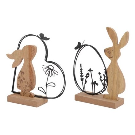 2/A Bunny w Iron Hears & Egg, 15cm 