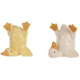 fun yellow and white upside down duck  ornaments 