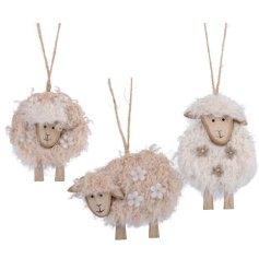 hanging wooly sheep decoration 