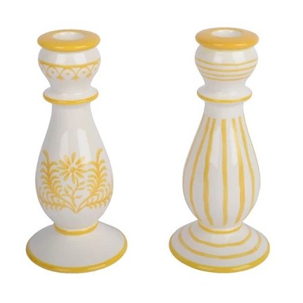 2/A Yellow Candleholder, 22cm 