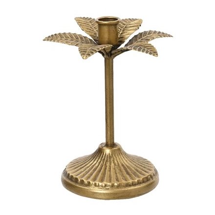 Flower Gold candle Holder, 19.5cm 