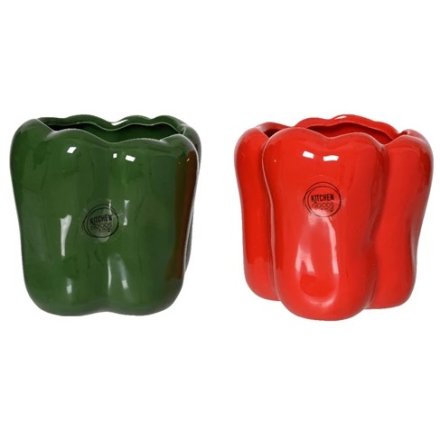 2/A Glazed Pepper Planters, 12cm 