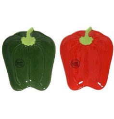 Elevate your table with the Plate Dolomite Pepper Glazed, 