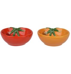 Add a splash of color to your table with the vibrant Bowl Dolomite Tomato,