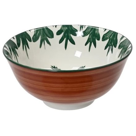 Palm Tree Glazed Bowl, 15.6cm 