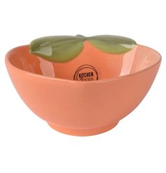 Enhance your table setting with the shiny Peach Dolomite Bowl's elegant charm.