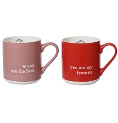 Enjoy your favorite hot beverages in classic red and pink 