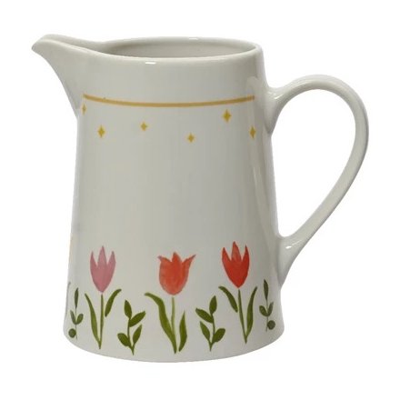Tulip Design Decal Pitcher, 18.5cm