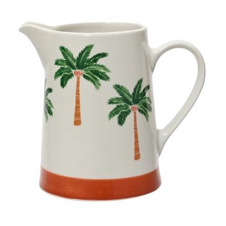 Decal Palm Pattern Pitcher, 18.5cm 