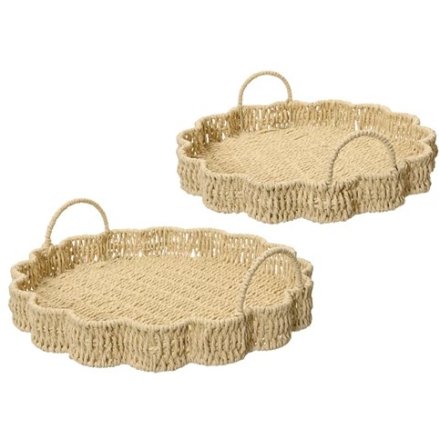 40cm Paperrope Flower Tray, S/2  