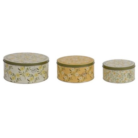 Floral Round Tin Set