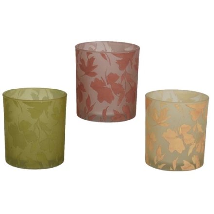 Add a touch of elegance with our delicate flower decal Tealight Holder Glass