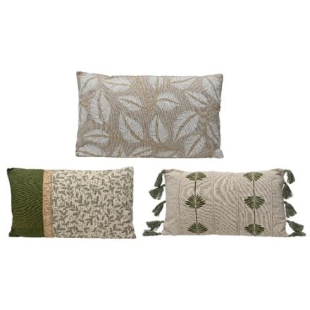 50cm Leaf Patten Cushion, 3/A 