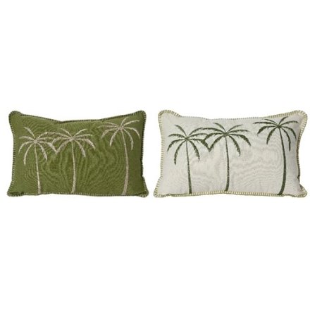 Embroidered Palm Cushions, 50cm