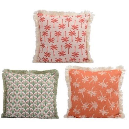3/A Digital Print Cotton Fringe Cushion, 43cm 