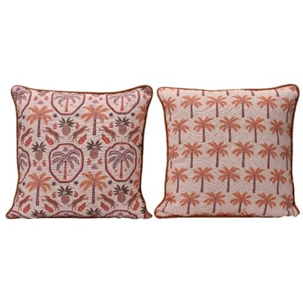 2/A Palm Tree Pattern Cushion, 43cm 