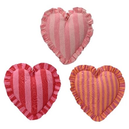 3/A Stripped Heart Cushion, 35cm 
