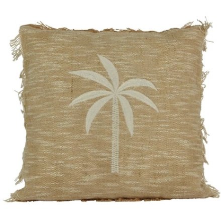 45cm Cushion with Palm Tree Embroidery