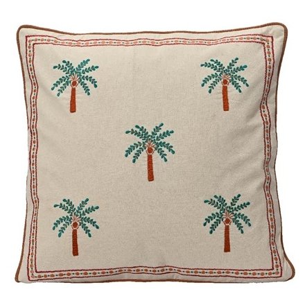 45cm Cushion with Embroidered Palm Tree 