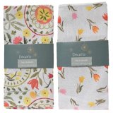 An assortment of 2 colourful table runners, each with a bright and beautiful tulip design. 