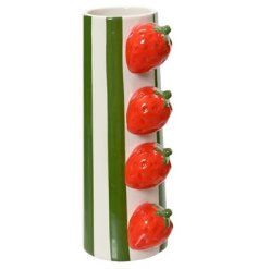 Enhance your space with this delightful 3D strawberry-themed vase.