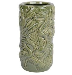 Add natural elegance to your space with the Vase Porcelain Reaction Glaze Leaf