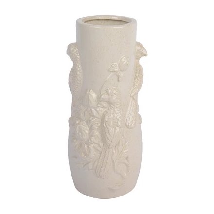 Tropical Birds Vase White, 34.5cm
