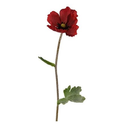 44cm Polyester Poppy Flower Stem,