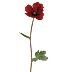 Poppy Flower Polyester fabric: bright, sturdy, and low-maintenance with a delightful floral pattern.