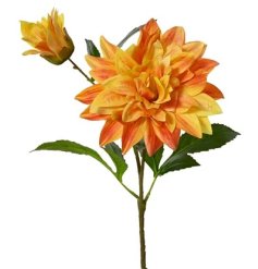 Bring vivid color to your space with this realistic orange Dahlia on a durable stem.
