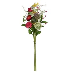 A fine quality artificial wild flower posy wrapped with kraft paper.