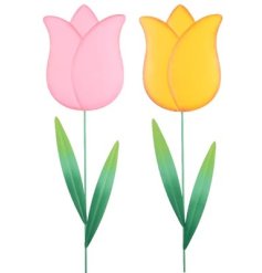 Brighten up the garden with these colourful tulip design garden stakes. 