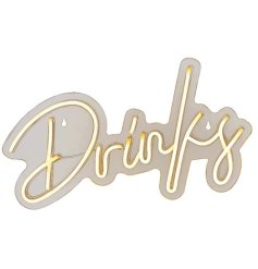 Enjoy drinks with this LED neon sign. A fun addition to interior spaces.