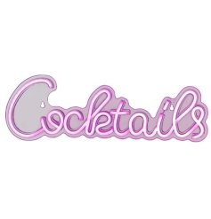 Prepare for cocktails with this pink neon cocktail sign. A chic interior accessory for any home or home bar!