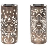 An assortment of 2 beautiful curved wall panels with a sunshine and flower design. A beautiful gift for the garden 