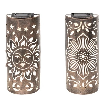 An assortment of 2 beautiful curved wall panels with a sunshine and flower design. A beautiful gift for the garden 