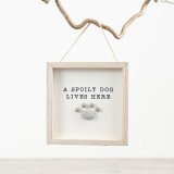 Add a charming touch to your home with this delightful Spoilt Dog Pebble Sign