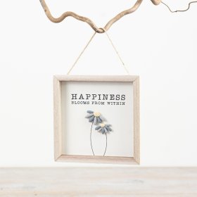Bring peaceful vibes to your space with this delightful Happiness Pebble Sign.